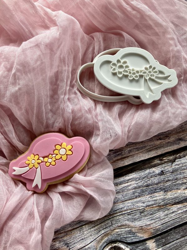 IMG_0966 Hat Cookie Cutter and Fondant Stamp Embosser, Hippie Vibes, Summer, Vacation, Easter Bonnet