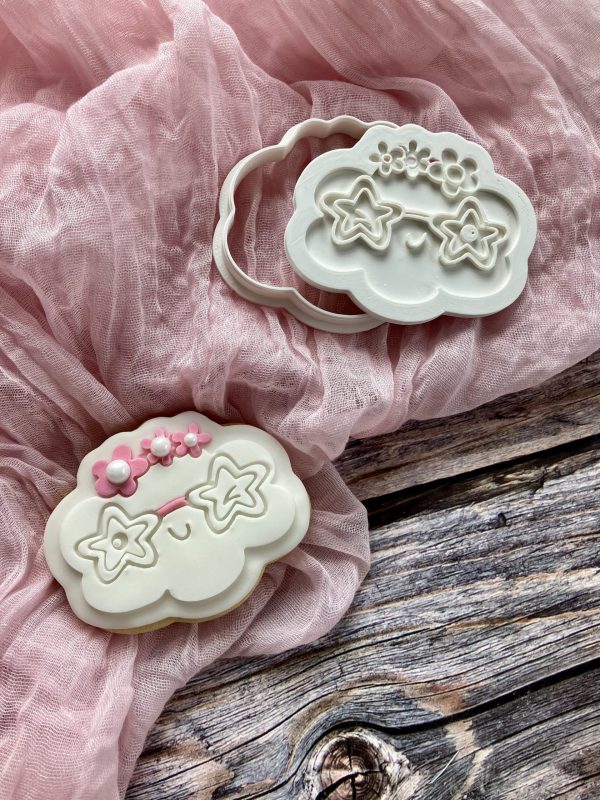 IMG_0969 Cloud Cookie Cutter and Fondant Stamp Embosser, Smiley Cloud, Summer, Vacation