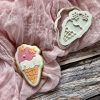 Ice Cream Cookie Cutter and Fondant Stamp Embosser, Smiley Ice Cream, Summer, Vacation