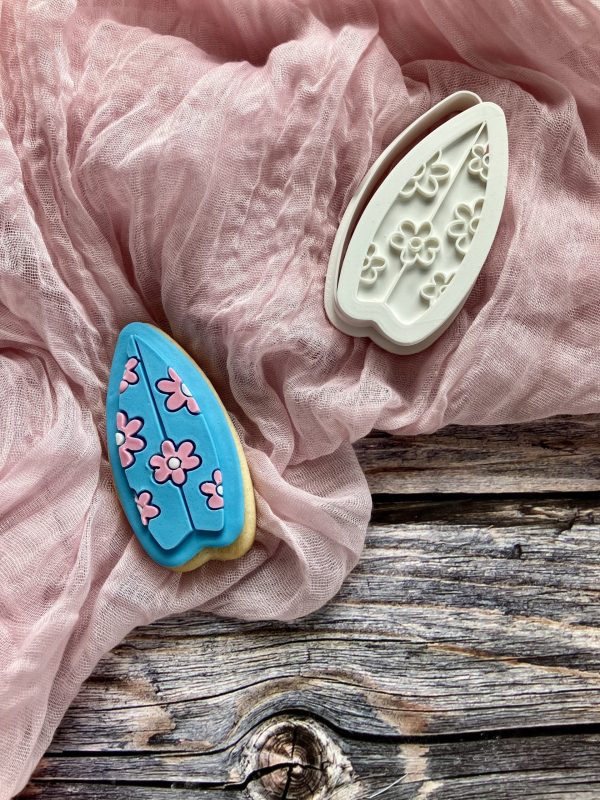IMG_0978 Surf Board Cookie Cutter and Fondant Stamp Embosser, Hippie Vibes, Summer, Vacation, Surfing