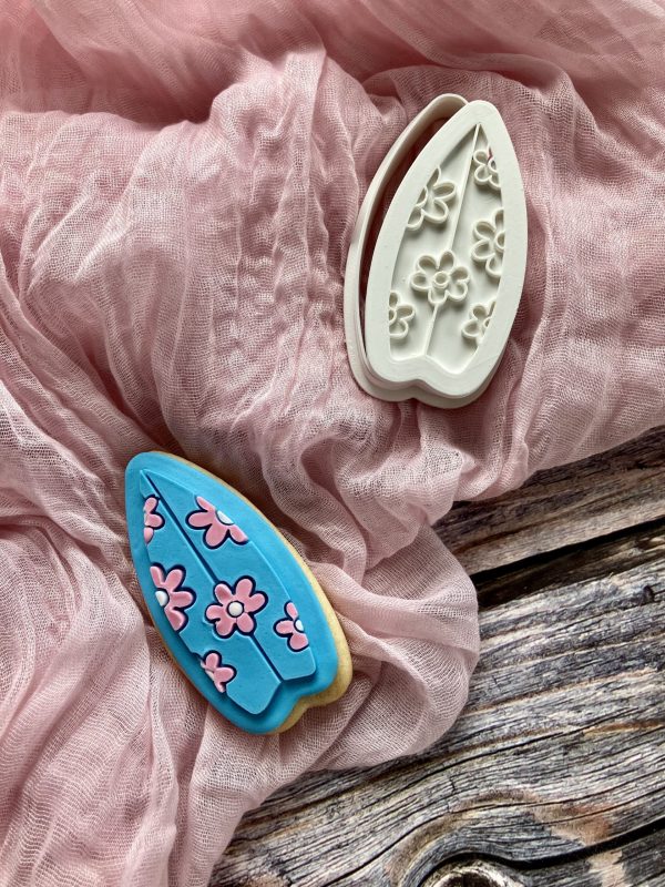 IMG_0979 Surf Board Cookie Cutter and Fondant Stamp Embosser, Hippie Vibes, Summer, Vacation, Surfing