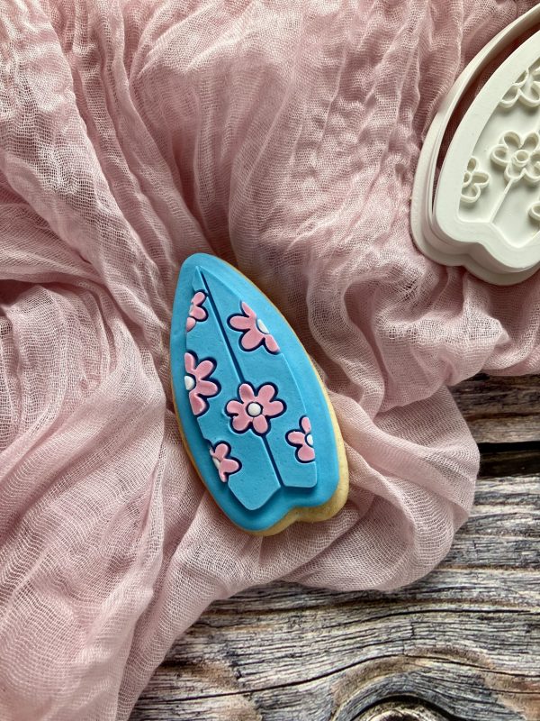 IMG_0981 Surf Board Cookie Cutter and Fondant Stamp Embosser, Hippie Vibes, Summer, Vacation, Surfing