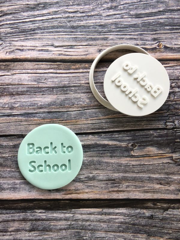 Back to School Cookie Cutter and Fondant Stamp, First Day, New Term, High School