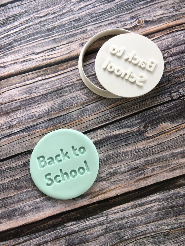 Back to School Cookie Cutter and Fondant Stamp, First Day, New Term, High School