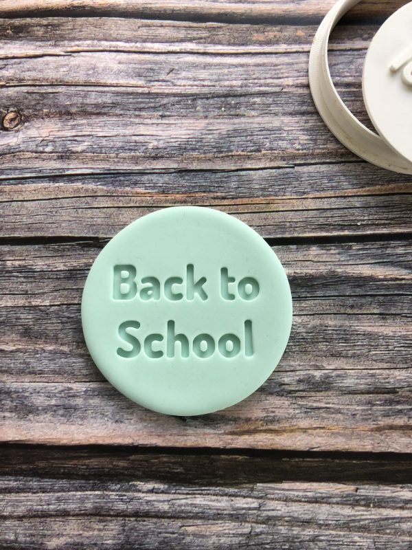 Back to School Cookie Cutter and Fondant Stamp, First Day, New Term, High School