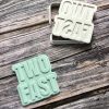 Two Fast Cookie Cutter and Fondant Stamp Embosser, Racing, Second Birthday, 2, 2nd Birthday