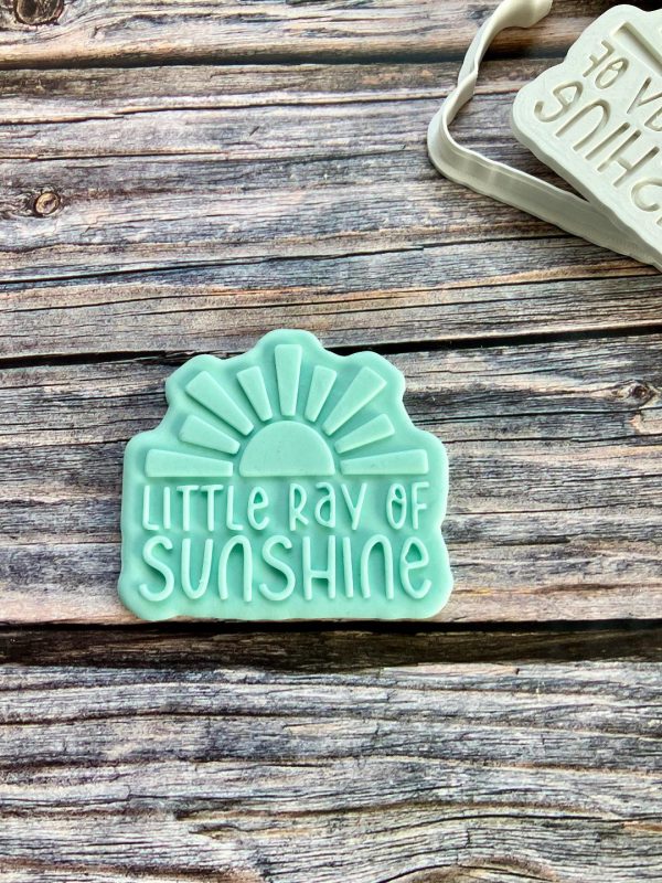 Little Ray 3 Little Ray of Sunshine Cookie Cutter and Fondant Stamp Embosser, Summer, New Baby, Son, Sun
