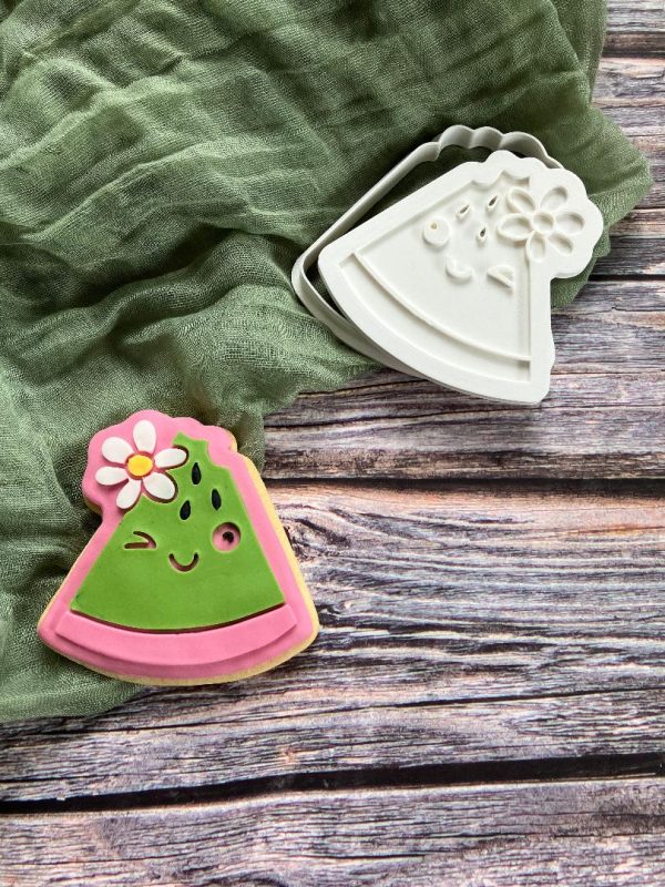 Melon Cookie Cutter and Fondant Stamp Embosser, Happy Melon, Fruit, Vacay Vibes
