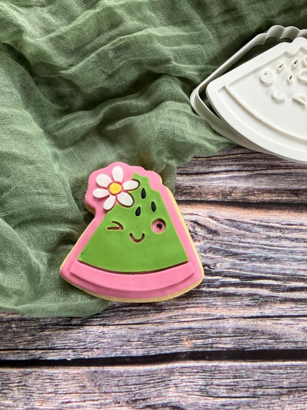 Melon Cookie Cutter and Fondant Stamp Embosser, Happy Melon, Fruit, Vacay Vibes
