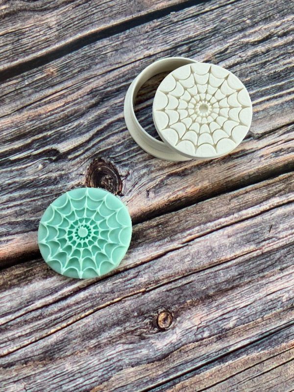 Mini Spiders Web Cookie Cutter and Fondant Stamp Embosser, Spiderman, Halloween, Web