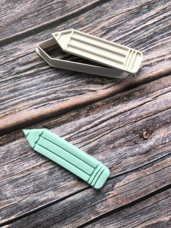 Pencil Cookie Cutter and Fondant Stamp, Thank You Teacher, Back to School, Stationery