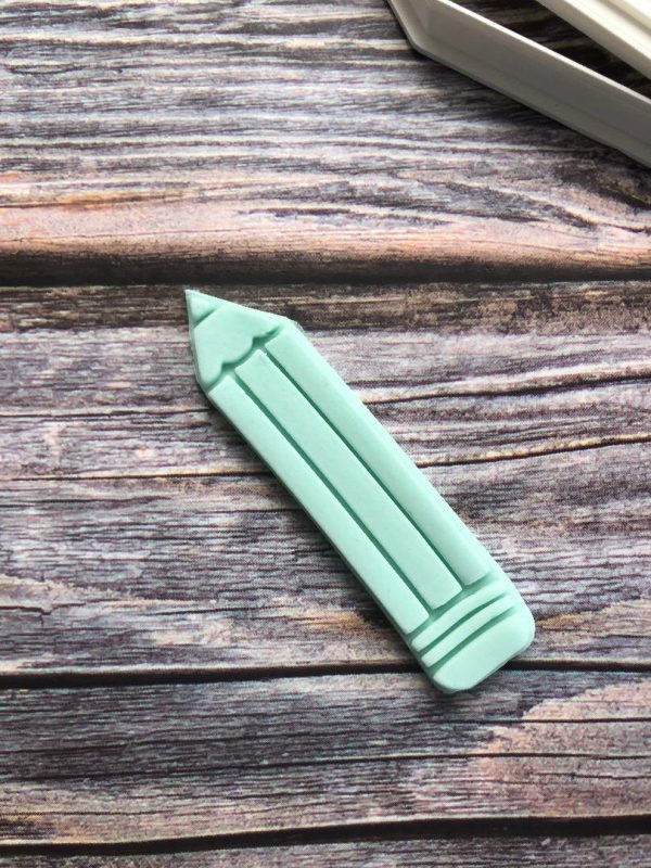 Pencil Cookie Cutter and Fondant Stamp, Thank You Teacher, Back to School, Stationery