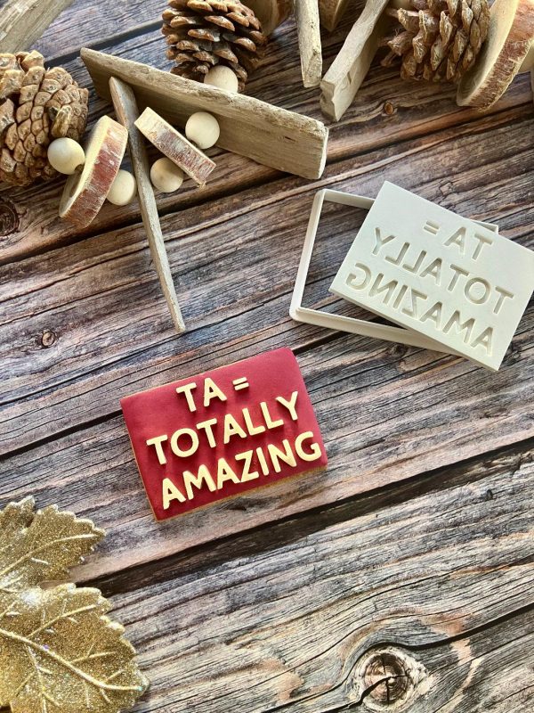 TA = Totally Amazing Cookie Cutter and Fondant Stamp Embosser TA = Totally Amazing Cookie Cutter and Fondant Stamp Embosser
