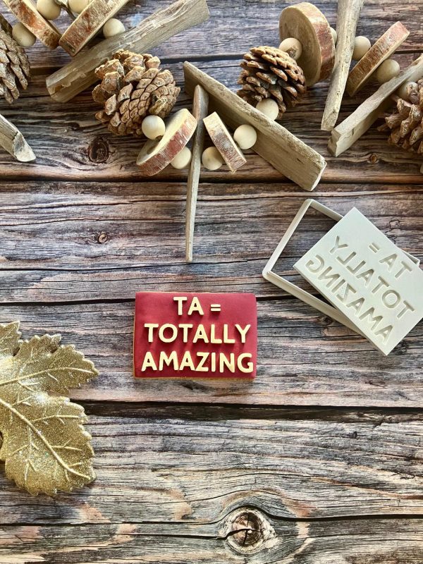TA = Totally Amazing Cookie Cutter and Fondant Stamp Embosser TA = Totally Amazing Cookie Cutter and Fondant Stamp Embosser