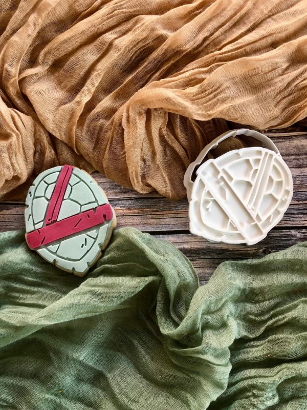 Turtle shell 1 Turtle Shell Cookie Cutter and Fondant Stamp, TNMT, Turtles Theme