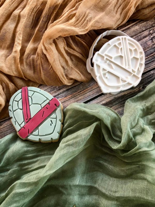 Turtle shell 2 Turtle Shell Cookie Cutter and Fondant Stamp, TNMT, Turtles Theme
