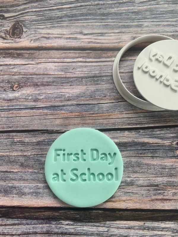 First Day at School Cookie Cutter and Fondant Stamp, Back to School, New Starter