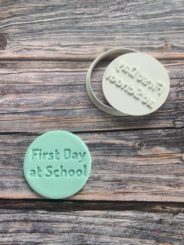 First Day at School Cookie Cutter and Fondant Stamp, Back to School, New Starter