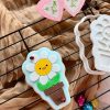 Flower Pot Cookie Cutter and Fondant Stamp Embosser, Plant, Hippie Flower, Happy Flower