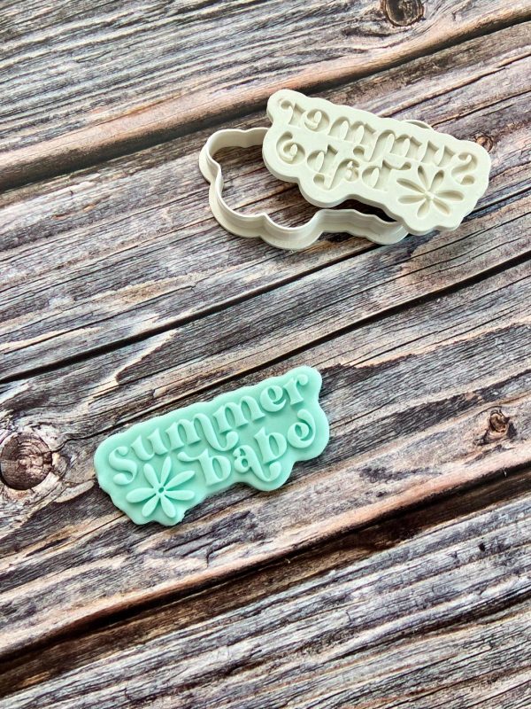 Summer Babe Cookie Cutter and Fondant Stamp Embosser, Sunshine, Holiday, Vacation
