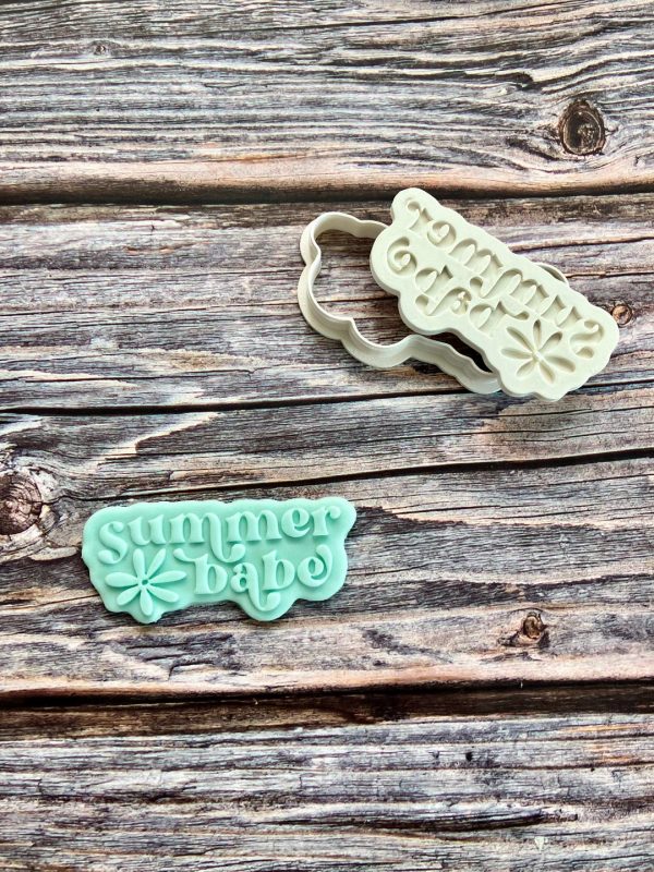 Summer Babe Cookie Cutter and Fondant Stamp Embosser, Sunshine, Holiday, Vacation
