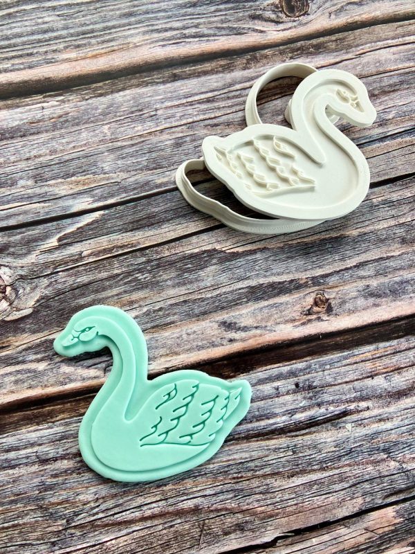 Swan Cookie Cutter and Fondant Stamp Embosser, Swan Princess