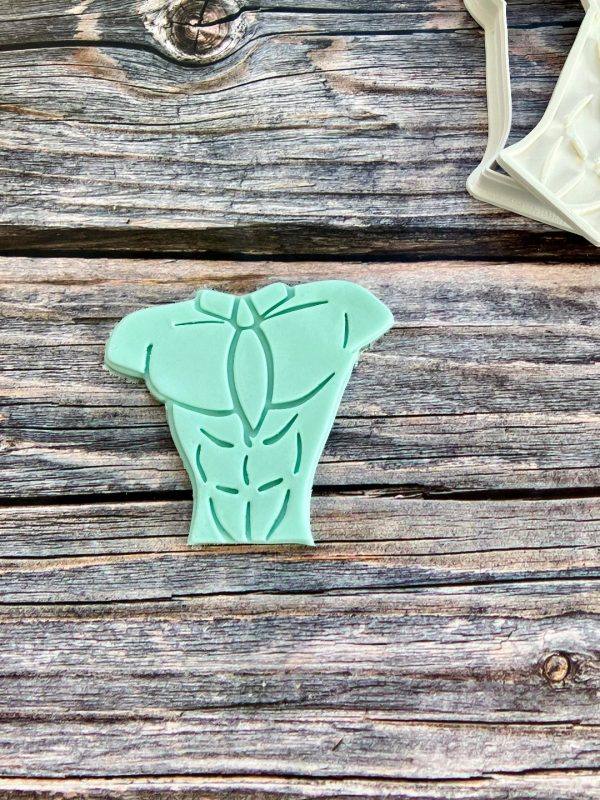 Torso with Tie Cookie Cutter and Fondant Stamp, Stripper, Hen Party, Hen Do, Abs, Chippendale, Torso