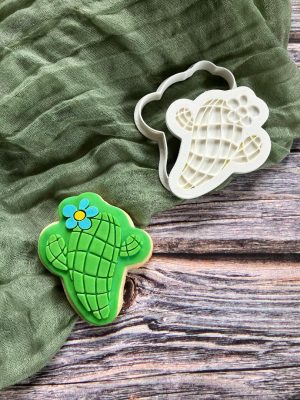 Cactus Cookie Cutter and Fondant Stamp Embosser, Hippie Cactus, Rodeo, Mexico