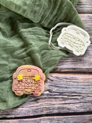 Car Cookie Cutter and Fondant Stamp Embosser, Hippie Car