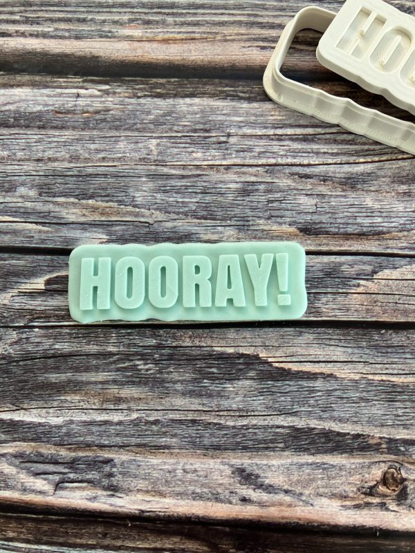 IMG_1765 Hooray Cookie Cutter and Fondant Stamp Embosser, Well Done, Congratulations, Birthday