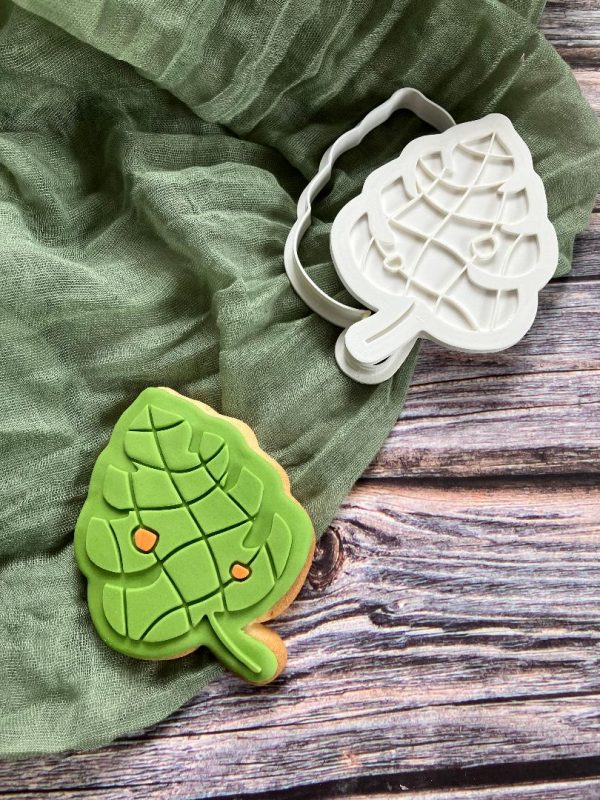 Leaf 1 Leaf Cookie Cutter and Fondant Stamp Embosser, Woodland Theme, Jungle Theme