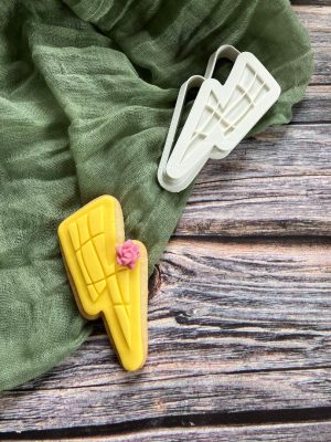 Lightening Cookie Cutter and Fondant Stamp Embosser, Weather, Tropical Storm