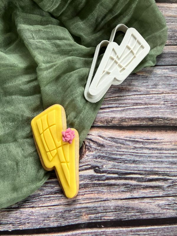 Lightening Cookie Cutter and Fondant Stamp Embosser, Weather, Tropical Storm