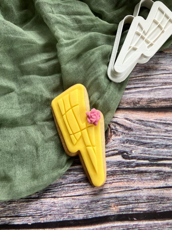Lightening Cookie Cutter and Fondant Stamp Embosser, Weather, Tropical Storm