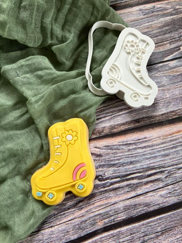 Roller Boot Cookie Cutter and Fondant Stamp Embosser, Hippie Rollerboot