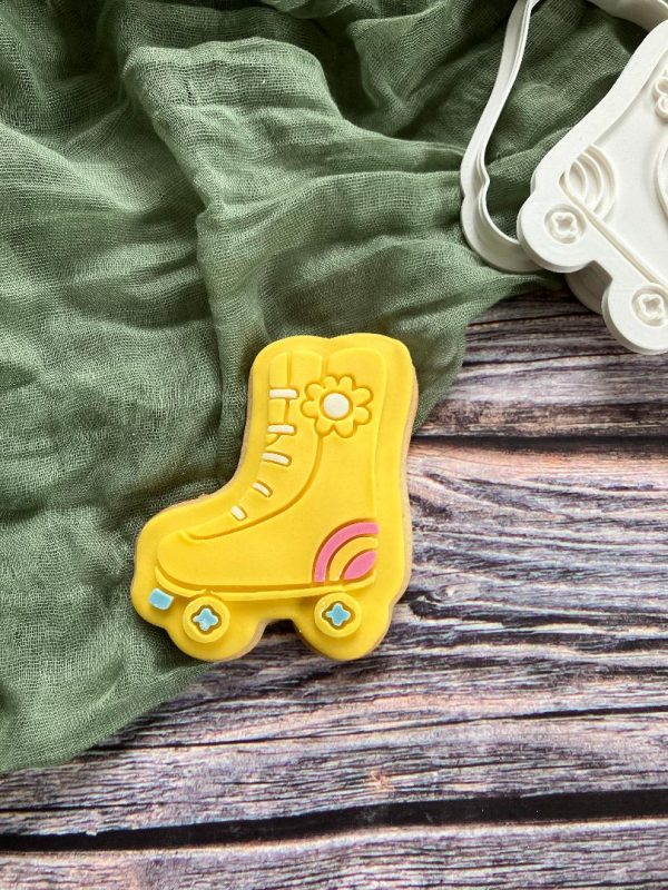 Roller Boot Cookie Cutter and Fondant Stamp Embosser, Hippie Rollerboot
