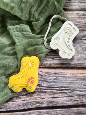 Roller Boot Cookie Cutter and Fondant Stamp Embosser, Hippie Rollerboot