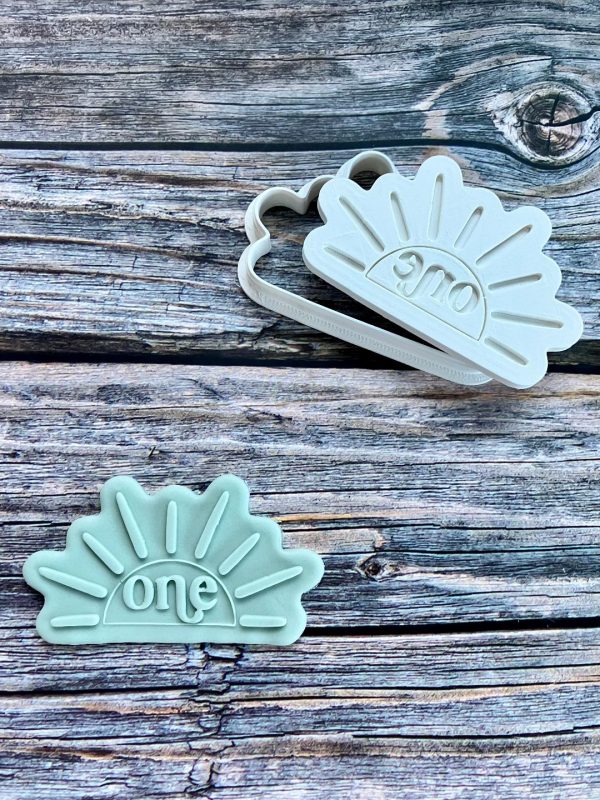 Sun One Cookie Cutter and Fondant Stamp Embosser, Sunshine, First Birthday, 1