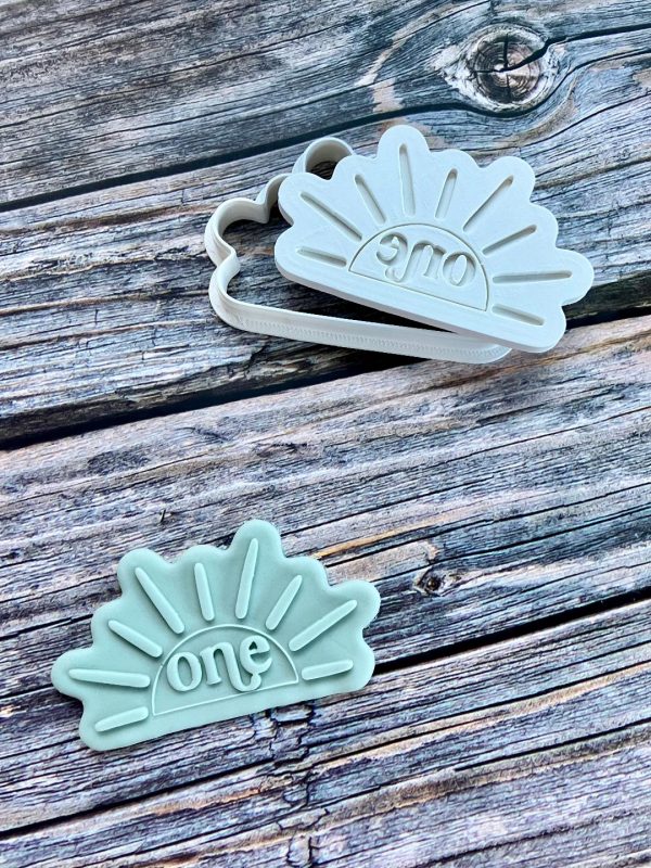 Sun One Cookie Cutter and Fondant Stamp Embosser, Sunshine, First Birthday, 1
