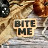 Bite Me 2 Bite Me Cookie Cutter & Fondant Stamp – Funny Halloween Baking Embosser (8cm)
