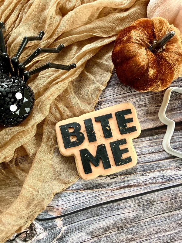 Bite Me Cookie Cutter and Fondant Stamp Embosser Bite Me Cookie Cutter and Fondant Stamp Embosser