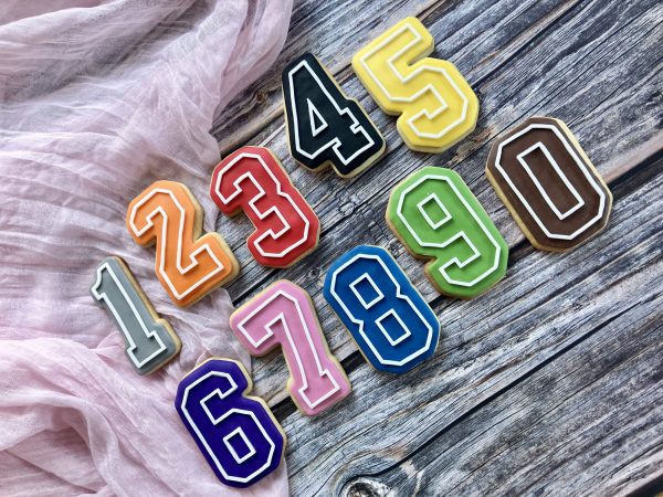 Sports Numbers Cookie Cutter and Embosser Set, Varsity Numbers, Age, Birthday, Taylor Swift