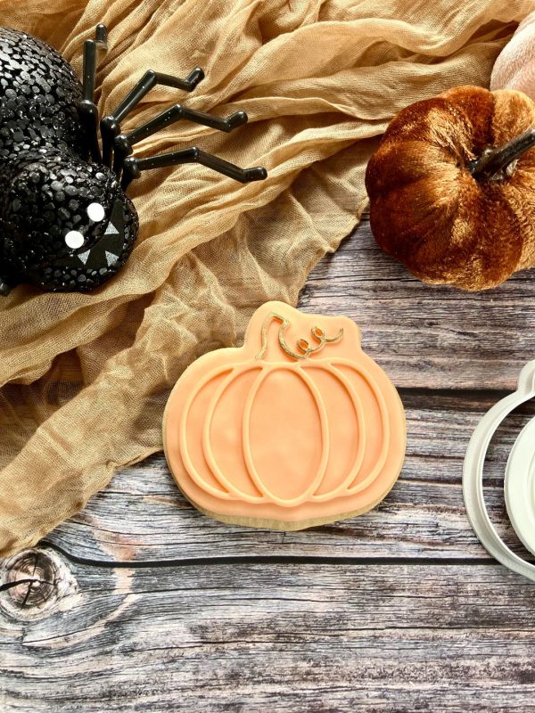 Pumpkin 2 Pumpkin Cookie Cutter & Fondant Stamp – Autumn & Halloween Embosser (Multiple Sizes Available)