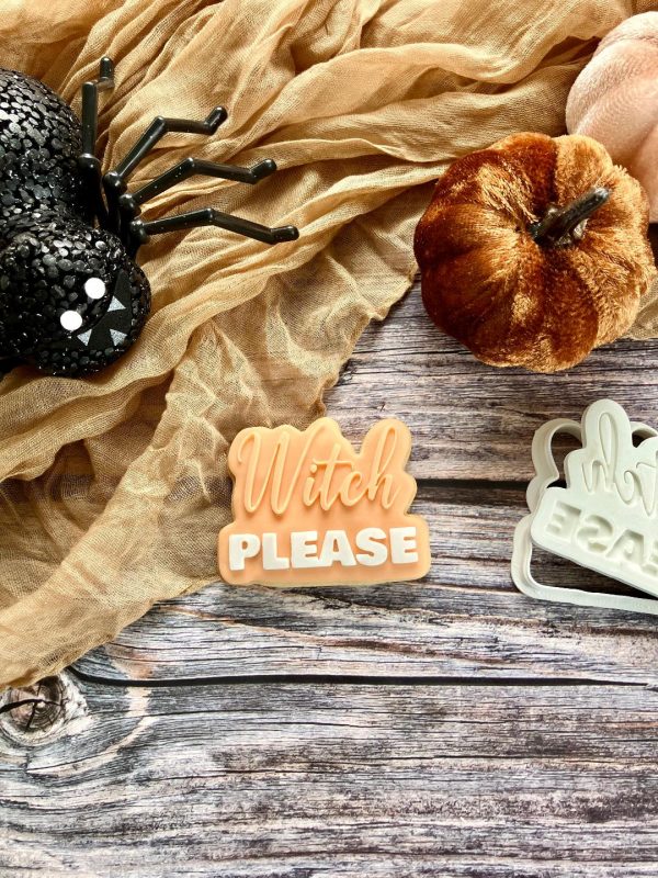 Witch Please Cookie Cutter and Fondant Stamp Embosser