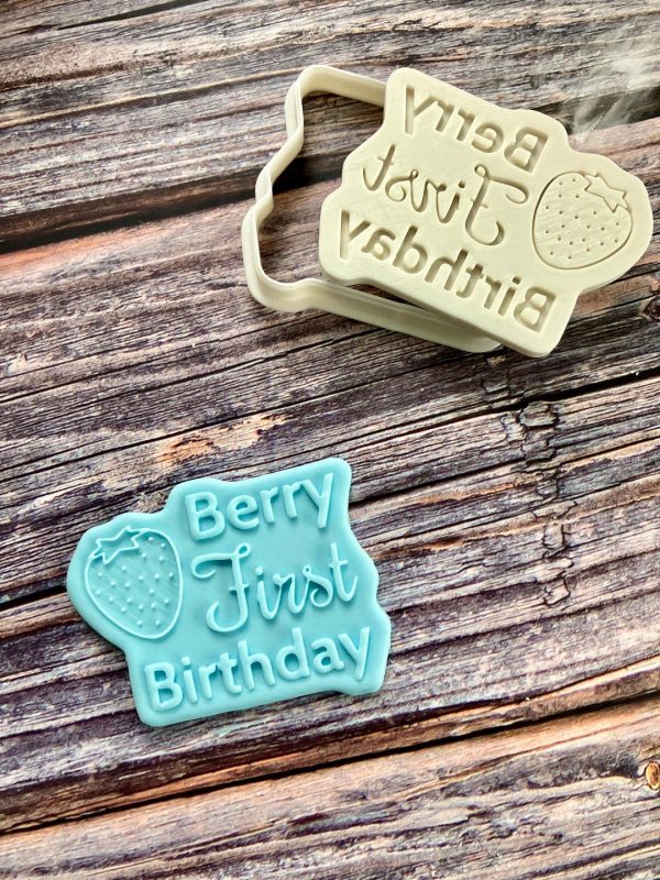 Berry First Birthday Cookie Cutter and Fondant Stamp Embosser