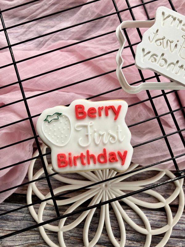 Berry First Birthday Cookie Cutter and Fondant Embosser