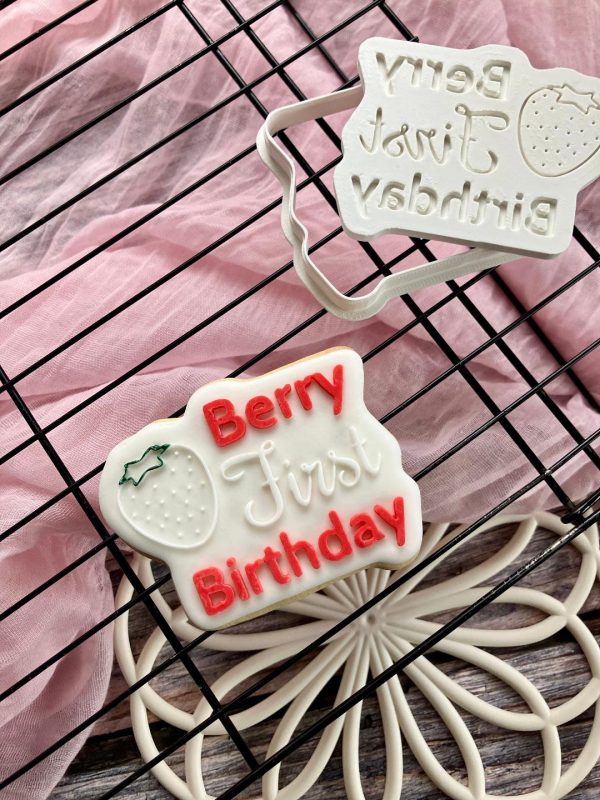 Berry First Birthday Cookie Cutter and Fondant Embosser