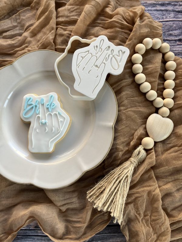 Bride Ring Finger Cookie Cutter and Fondant Stamp Embosser, Valentines Day Embosser, Love, Hen, Bridal, Engagement, Wedding