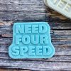 Need Four Speed Cookie Cutter and Fondant Stamp Embosser, Racing, Fourth Birthday, 4th Birthday, 4, Four