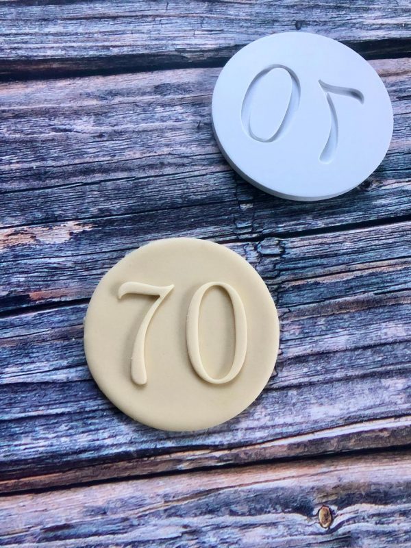 Seventy Fondant Stamp Embosser, 70, Seventieth, 70th Birthday